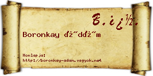 Boronkay Ádám névjegykártya