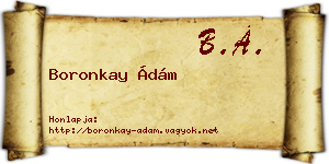 Boronkay Ádám névjegykártya